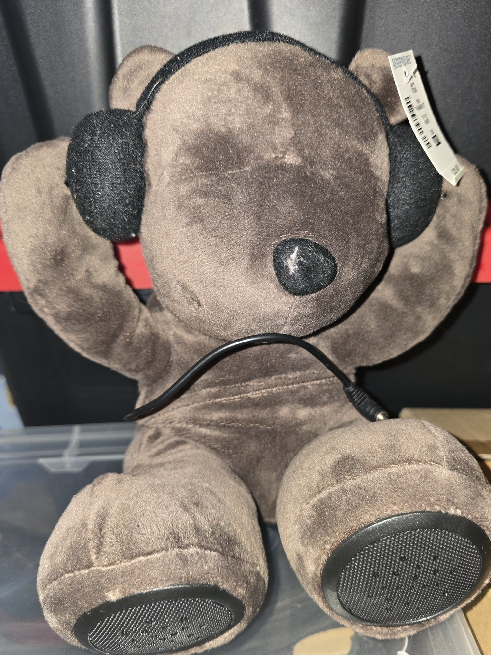 NWT - Aeropostale Brown Plush Bear Wired Portable  Speaker